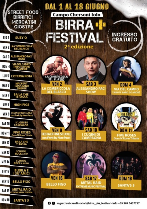 Torna il ‘Birra + Festival’: a Prato concerti, spettacoli, stand e ristorazione