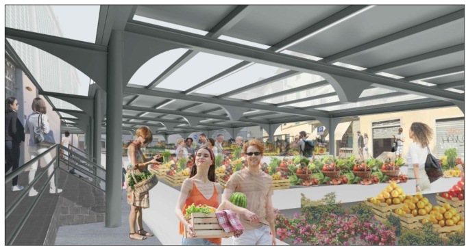 Il mercato di Sant’Ambrogio si rifà il look: nuovo loggiato e pavimentazione in vista dei 150 anni