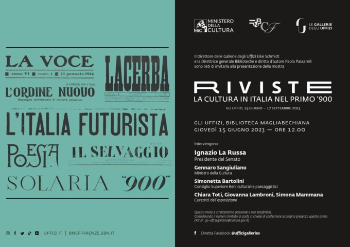 Agli Uffizi in mostra le riviste culturali del primo ‘900