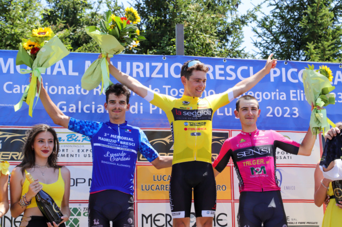 La gioia del Team Mastromarco, Matteo Lapo Bozicevich è il nuovo campione toscano U23