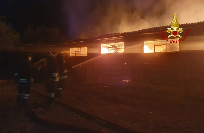 Prende fuoco un capannone agricolo nel senese: intervento ancora in corso dopo 12 ore