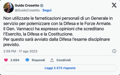 crosetto tweet