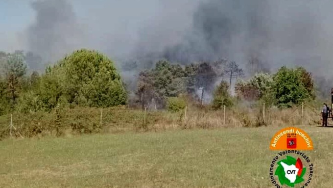 Brucia bosco a Fauglia: le fiamme vicine alle case