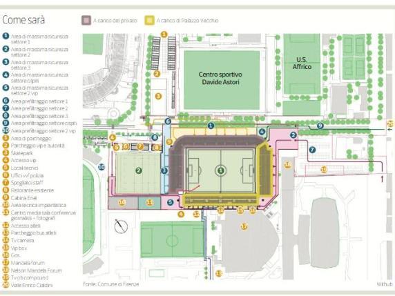Fiorentina, ecco il progetto del nuovo stadio Padovani: lavori al via entro marzo