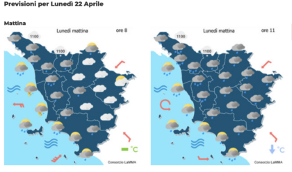 Meteo: inizio settimana con piogge e neve in Toscana, temperature in ribasso