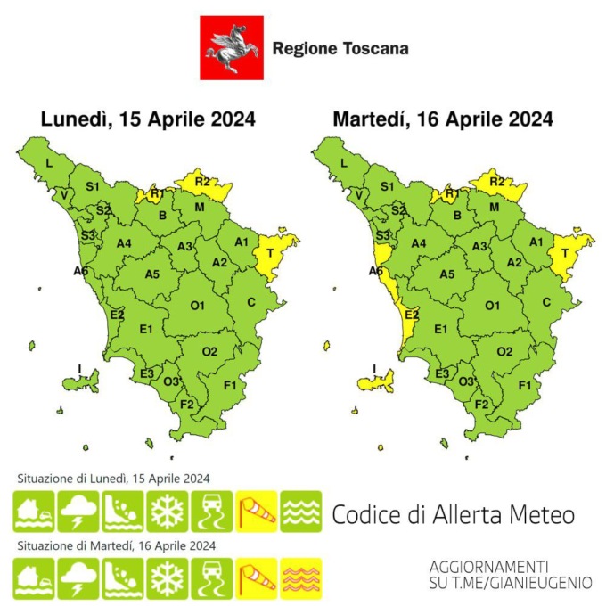 Maltempo, in Toscana codice giallo per vento e mareggiate