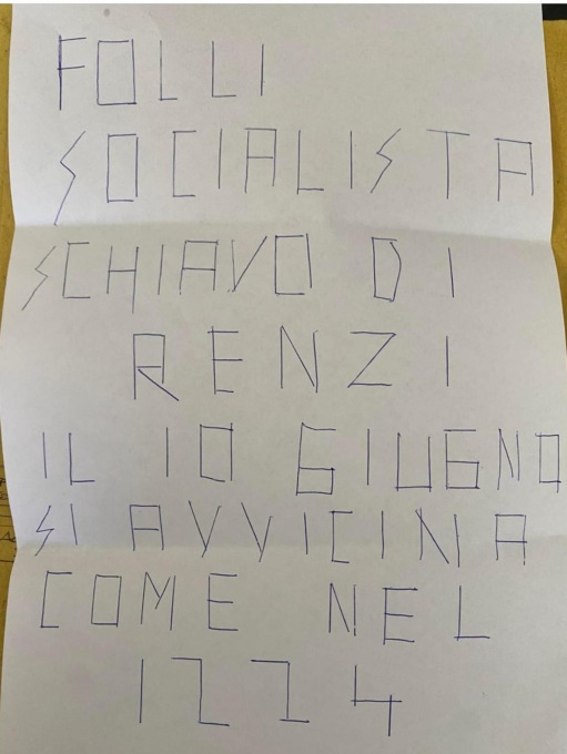 Minacce al segretario del Psi: “Folli schiavo di Renzi”