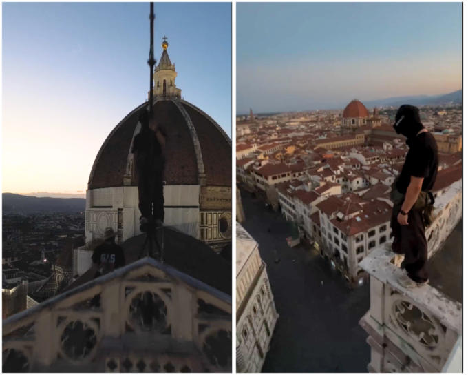 Firenze, altri due ragazzi si sono arrampicati in cima al Duomo: il video postato sui social