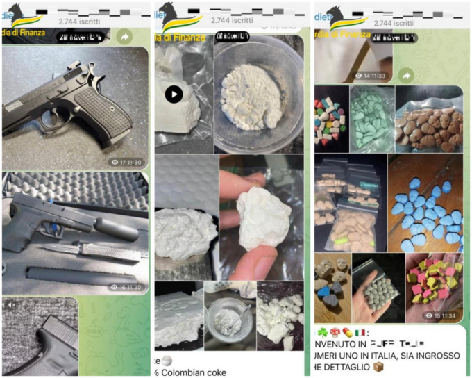 Follonica, droga e armi in vendita su un canale Telegram da oltre 2700 iscritti