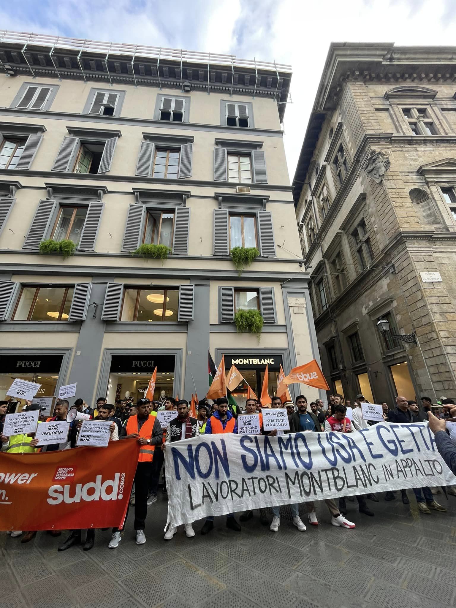 protesta montblanc firenze