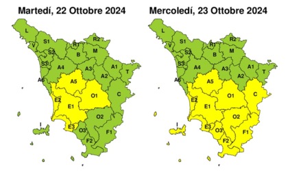 Toscana, allerta gialla mercoledì 23 ottobre: rischio peggioramento in serata