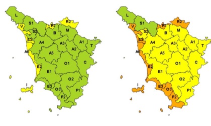 Allerta arancione in Toscana per mareggiate e vento forte mercoledì 20 novembre