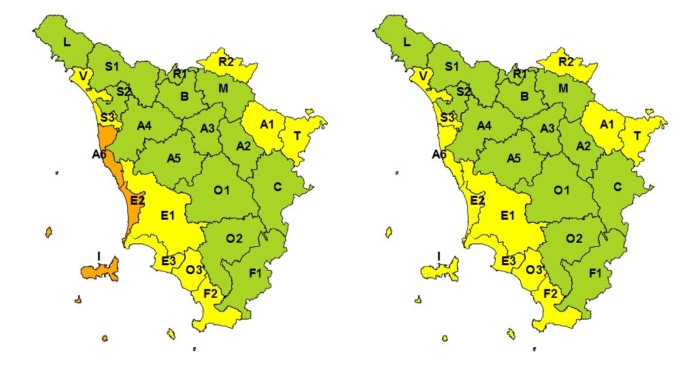 Meteo Toscana, prosegue l’allerta: codice giallo per mareggiate e vento forte