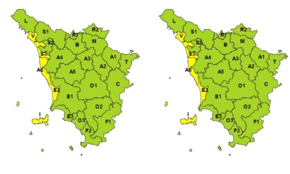 Toscana, codice giallo per mareggiate sulla fascia costiera centro-settentrionale