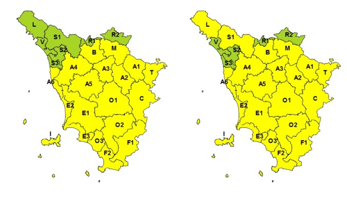 Meteo Toscana, allerta gialla per vento e neve anche lunedì 13 gennaio
