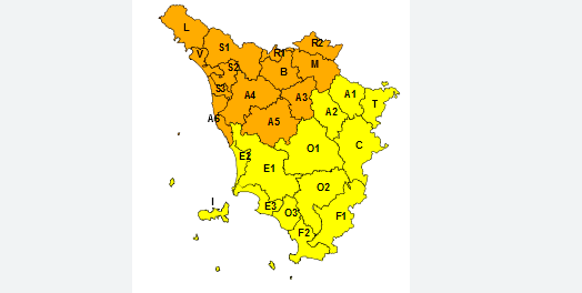 Toscana, rischio idrogeologico: prorogata l’allerta meteo