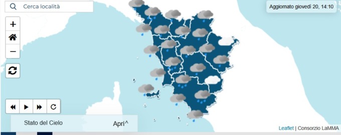Torna il maltempo in Toscana