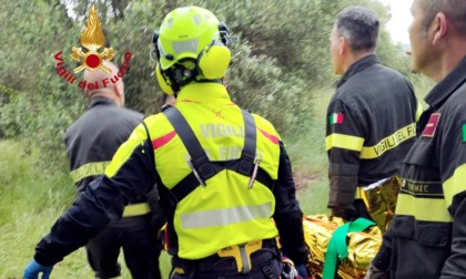 Disperso in zona impervia, salvato dai vigili del fuoco