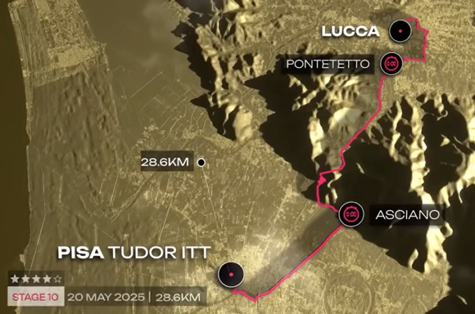 Giro d’Italia, la crono da Lucca a Pisa decisiva per la classifica generale
