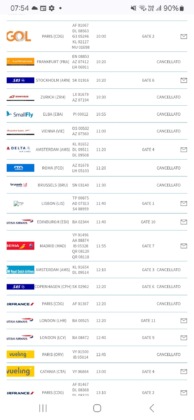Il tabellone delle partenze all'aeroporto Vespucci di Firenze