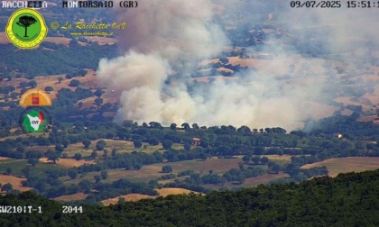 Incendio boschivo in Maremma, in azione tre elicotteri