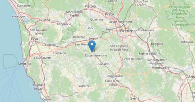 Terremoto a Castelfiorentino: scossa avvertita nell’Empolese