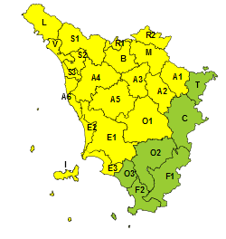 Torna il maltempo, allerta gialla