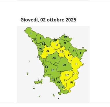 Maltempo, esteso codice giallo per vento