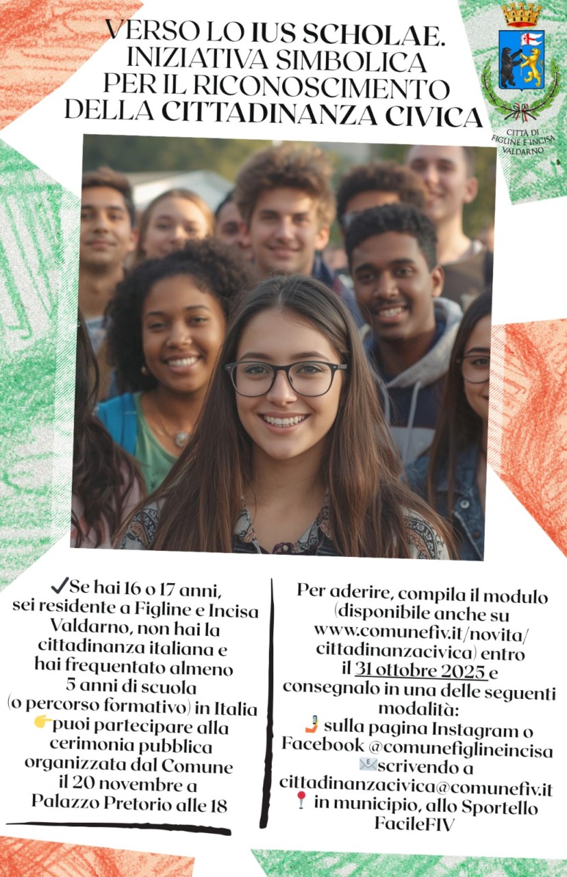 Il Comune di Figline e Incisa Valdarno adottano il modello dello Ius Scholae