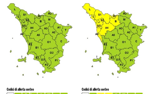 Maltempo in arrivo: allerta gialla per temporali forti sulla Toscana nord-ovest