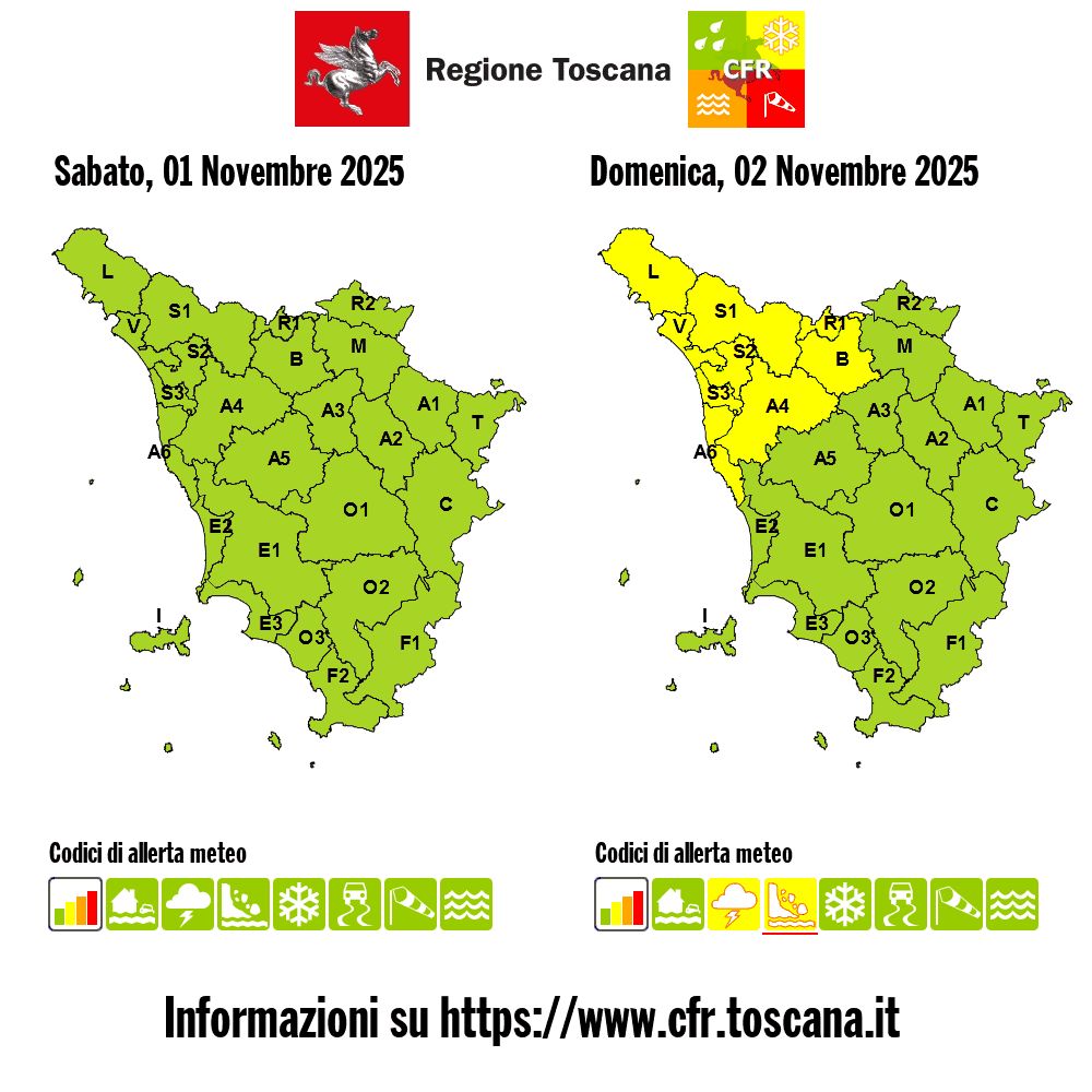 Maltempo in arrivo: allerta gialla per temporali forti sulla Toscana nord-ovest