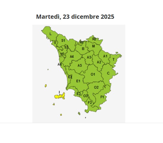 Rischio idrogeologico, codice giallo su isole fino a mezzanotte di martedì 23