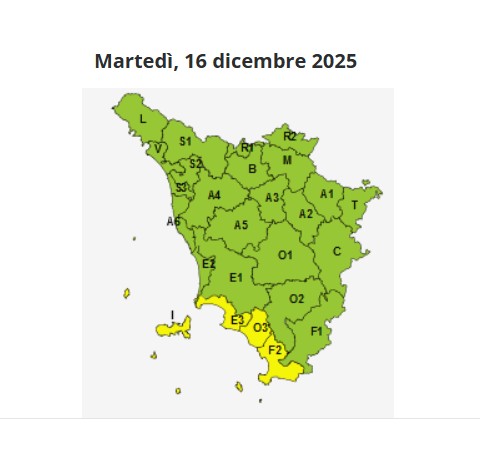 Rischio idrogeologico, mareggiate e vento, codice giallo