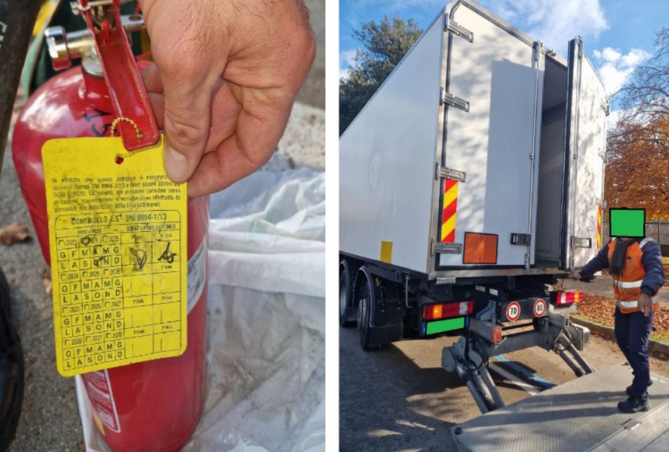 Controlli della Polizia Municipale sul traffico pesante:  fermati e multati un autocarro e un autotreno