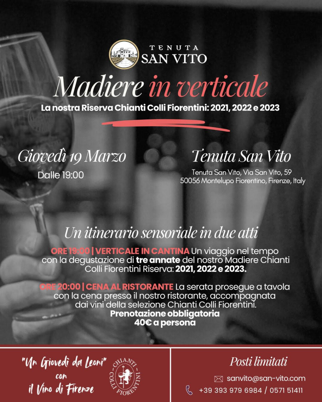 “Un Giovedì da Leoni”. Ciclo di degustazioni in cantina con il Consorzio Chianti Colli Fiorentini