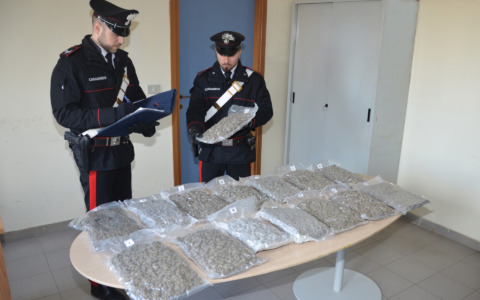 7 kg di marijuana nel bagagliaio dell’auto, arresto e sequestro