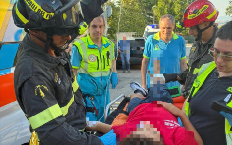 Trafitto al polpaccio con una lancia da ringhiera