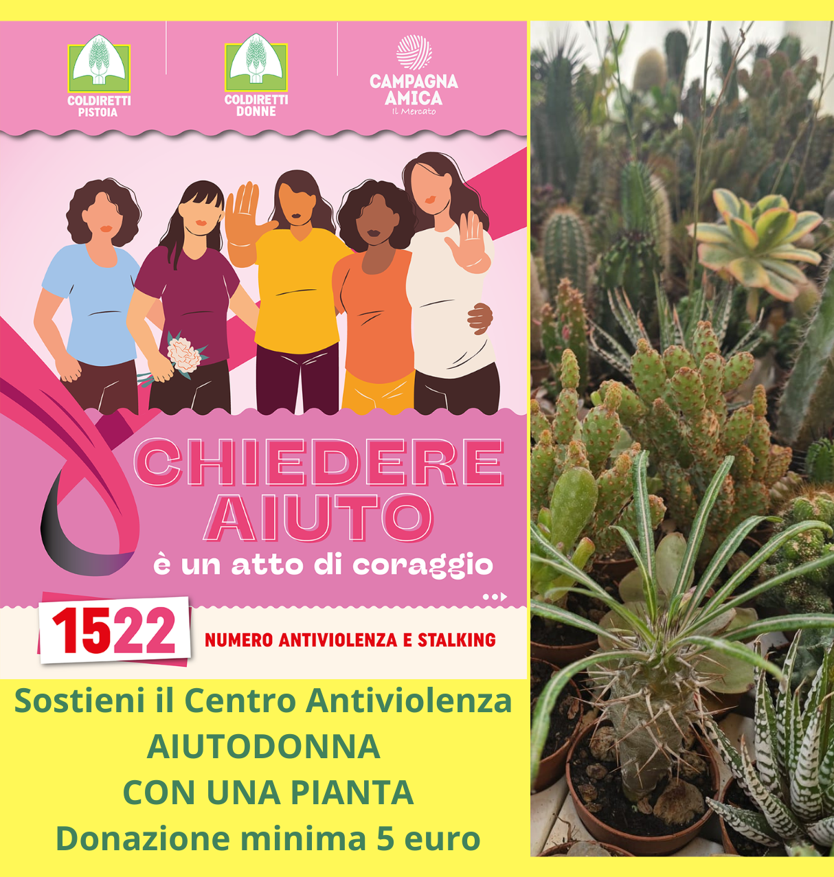 Coldiretti contro la violenza sulle donne. Al Mercato Campagna Amica per promuovere il numero antiviolenza 1522