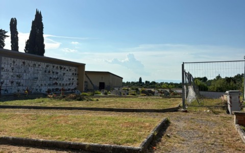 Lavori in corso al cimitero di Fontanella
