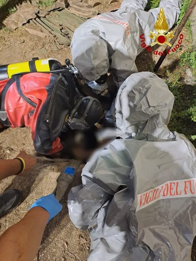 Cadavere all’interno di una cisterna interrata
