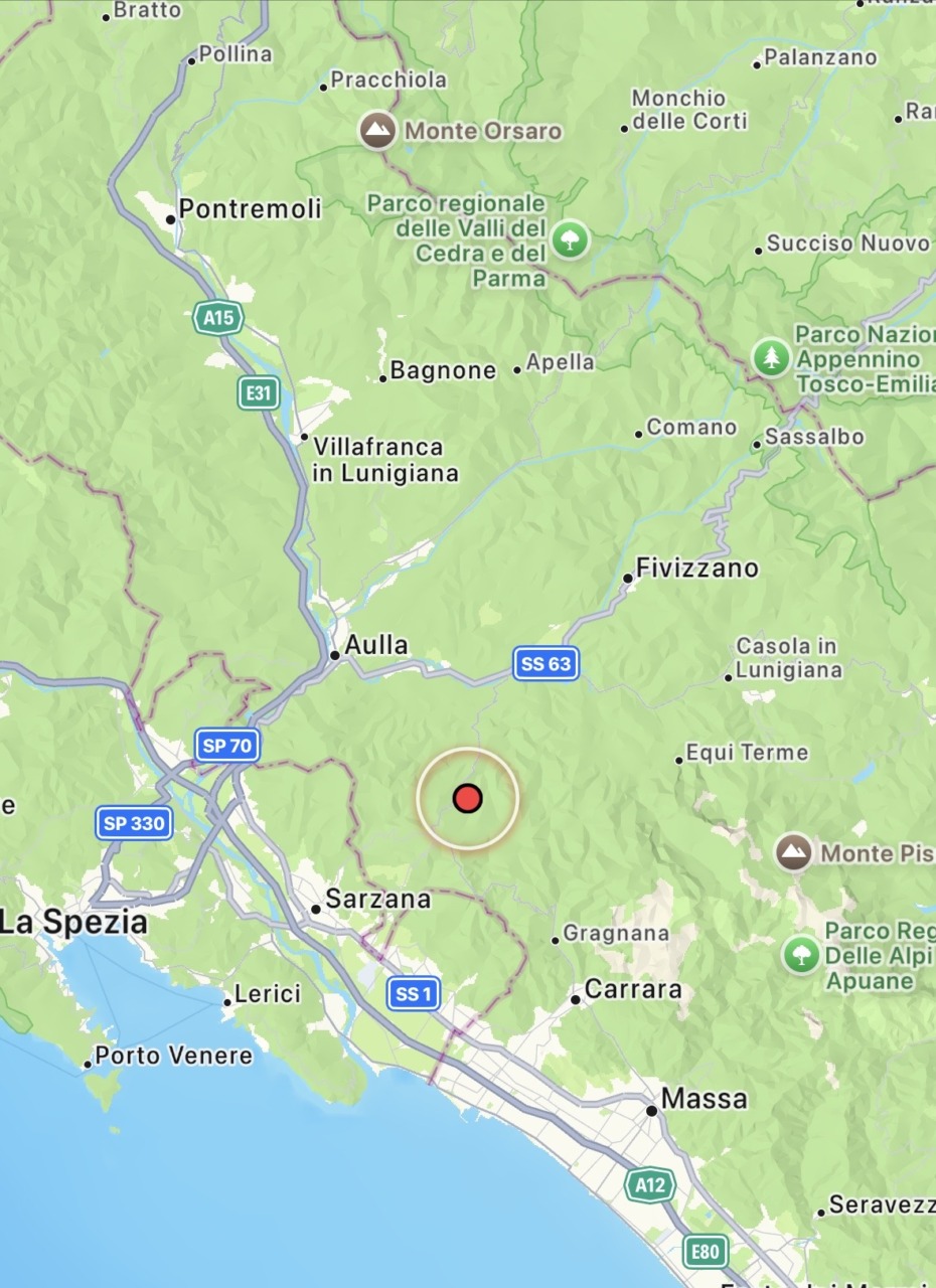 Torna a tremare la Toscana, scossa di terremoto nel territorio di Fosdinovo