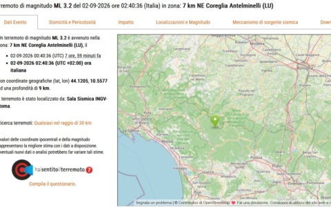 Ancora una scossa di terremoto in Toscana