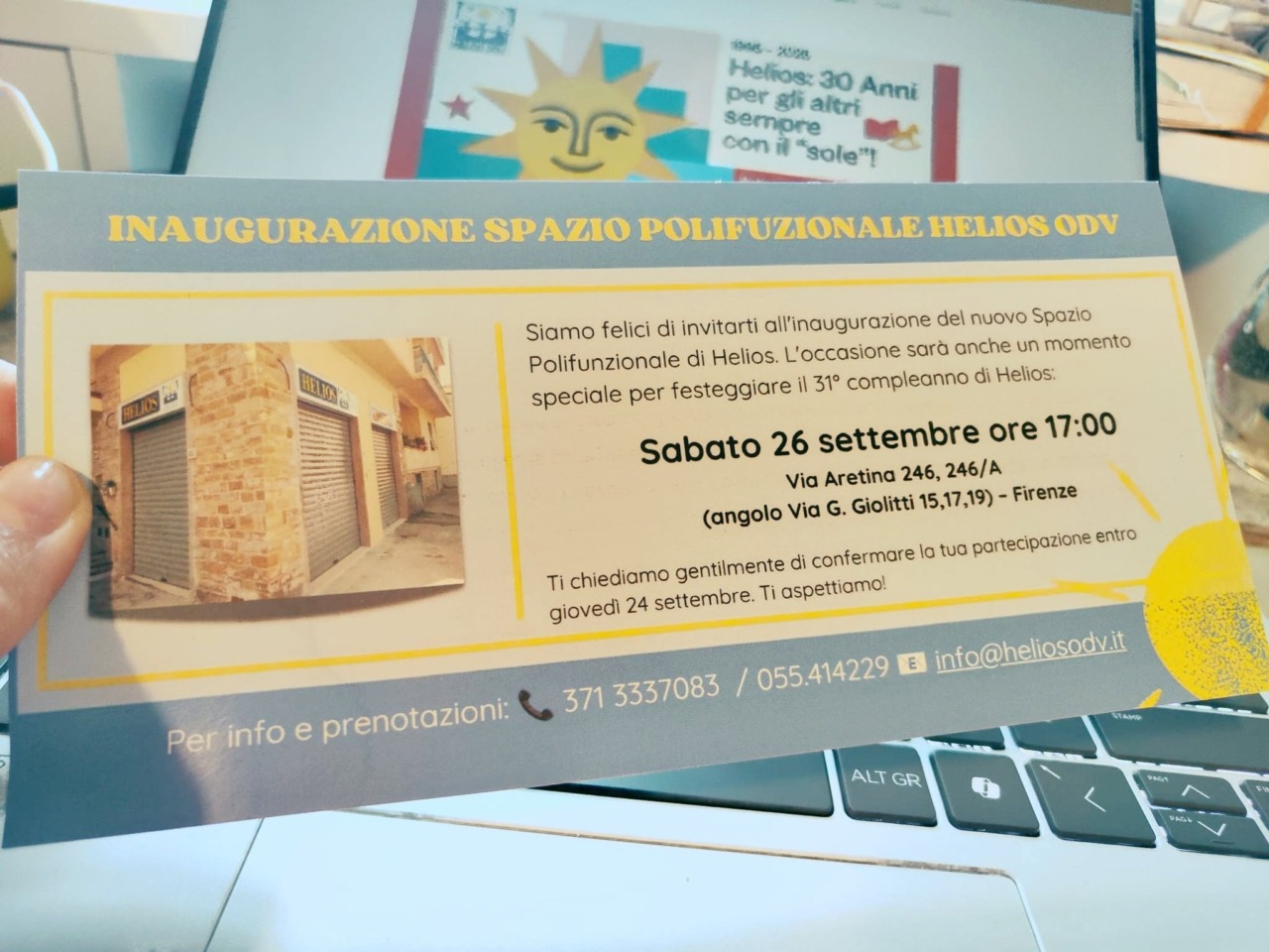 Helios inaugura il nuovo Spazio Polifunzionale e festeggia 31 anni di volontariato